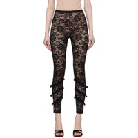 MSGM Black Floral Leggings 231443F088004