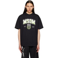 MSGM Black Printed T-Shirt 231443M213014