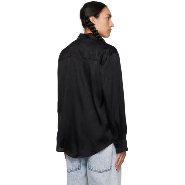  MSGM Black Spread Collar Shirt 232443M192002