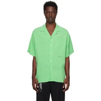 MSGM Green Fluid Shirt 231443M192003