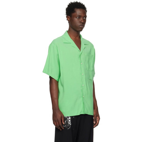  MSGM Green Fluid Shirt 231443M192003