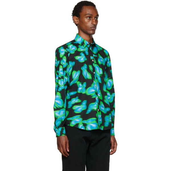  MSGM Green & Blue Printed Shirt 222443M192017