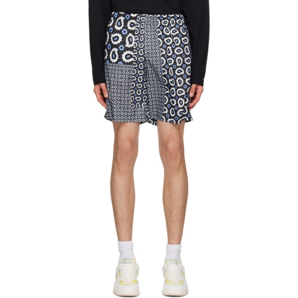  MSGM Black Paisley Shorts 231443M193008