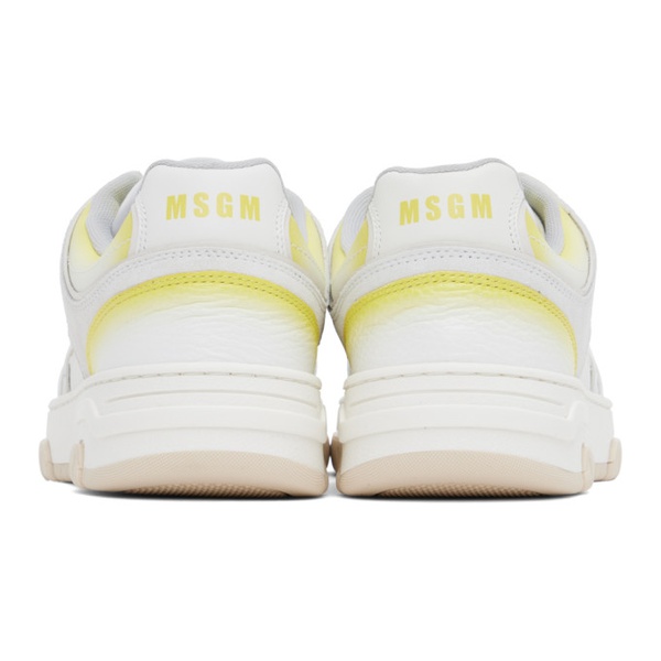  MSGM White & Yellow Scrapa UOMO Sneakers 231443M237000