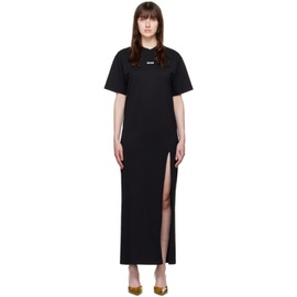 MSGM Black Oversized Maxi Dress 242443F055000