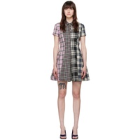 MSGM Black Check Minidress 242443F052001