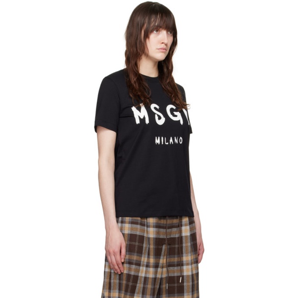  MSGM Black Printed T-Shirt 242443F110003
