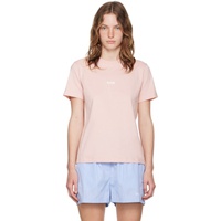 MSGM Pink Impact Mini Logo T-Shirt 242443F110001