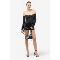 뮈글러 MUGLER Off the Shoulder Bodysuit in Black/Black 22W9BO0197946-B1999-36