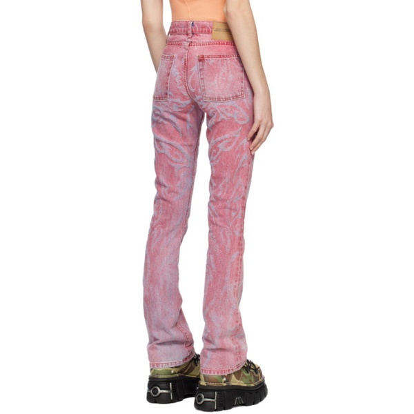  MadeMe SSENSE Exclusive Pink Laser Butterfly Jeans 231063F069010