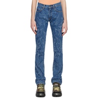 MadeMe SSENSE Exclusive Blue Laser Butterfly Jeans 231063F069008