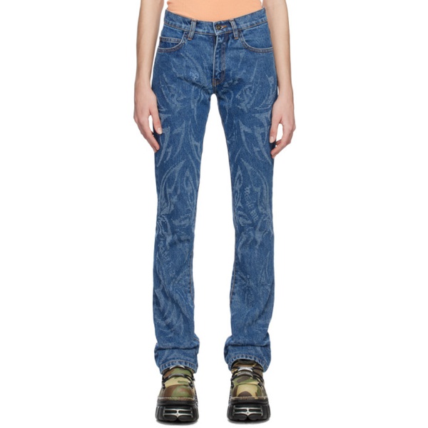  MadeMe SSENSE Exclusive Blue Laser Butterfly Jeans 231063F069008