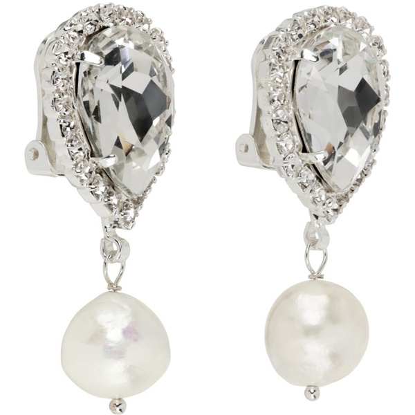  마그다 부트림 Magda Butrym Silver Pearl Drop Dangle Earrings 232533F022003