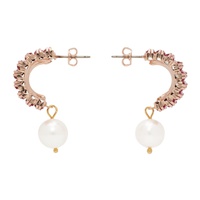 마그다 부트림 Magda Butrym Gold & Pink Pearl Drop Half Hoop Earrings 232533F022010