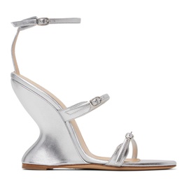마그다 부트림 Magda Butrym Silver Inverted Wedge Heeled Sandals 241533F125006