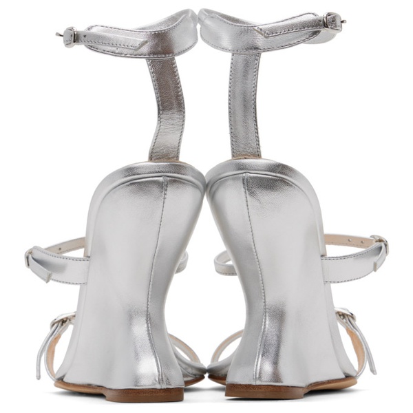  마그다 부트림 Magda Butrym Silver Inverted Wedge Heeled Sandals 241533F125006