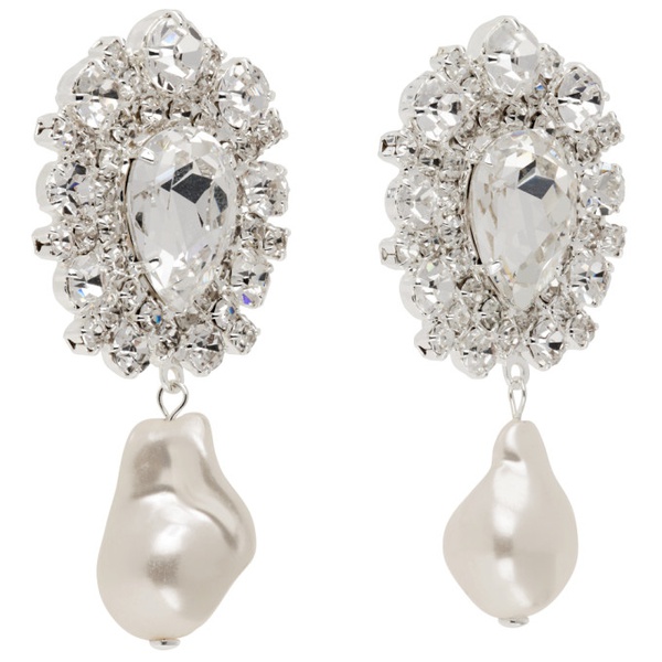  마그다 부트림 Magda Butrym Silver Crystal & Pearl Earrings 241533F022002