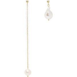마그다 부트림 Magda Butrym Gold & White Mismatched Earrings 241533F022001
