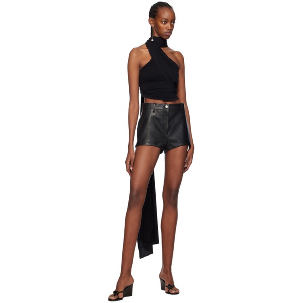  마그다 부트림 Magda Butrym Black High Waist Leather Shorts 241533F088001