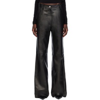 마그다 부트림 Magda Butrym Black Paneled Leather Pants 232533F084000
