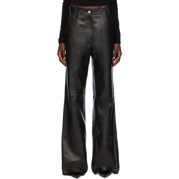  마그다 부트림 Magda Butrym Black Paneled Leather Pants 232533F084000