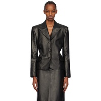 마그다 부트림 Magda Butrym Black Fitted Leather Jacket 241533F064007