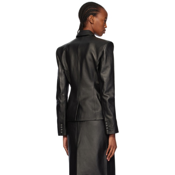  마그다 부트림 Magda Butrym Black Fitted Leather Jacket 241533F064007
