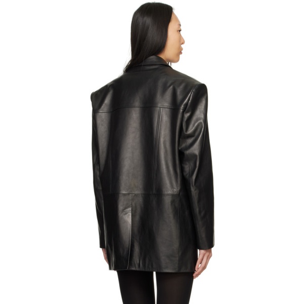  마그다 부트림 Magda Butrym Black Oversized Leather Blazer 241533F064002
