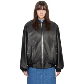 마그다 부트림 Magda Butrym Black Oversized Leather Jacket 241533F064004