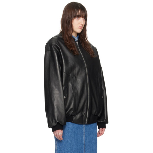 마그다 부트림 Magda Butrym Black Oversized Leather Jacket 241533F064004