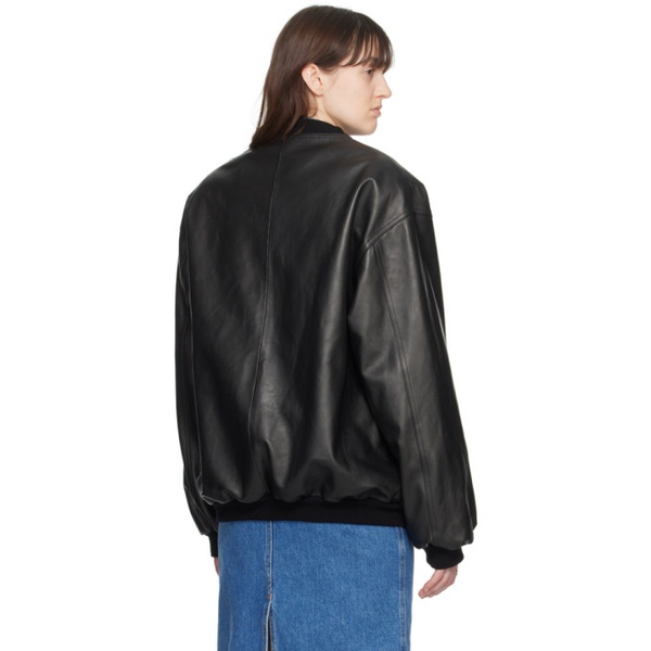 마그다 부트림 Magda Butrym Black Oversized Leather Jacket 241533F064004