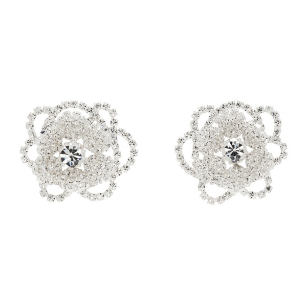  마그다 부트림 Magda Butrym Silver Crystal Blooming Flower Earrings 232533F022001