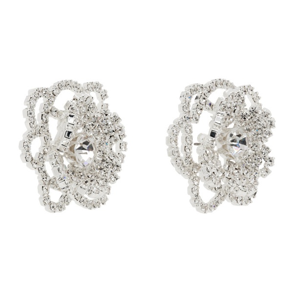  마그다 부트림 Magda Butrym Silver Crystal Blooming Flower Earrings 232533F022001