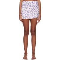 마그다 부트림 Magda Butrym White & Purple Draped Swim Skirt 231533F090004