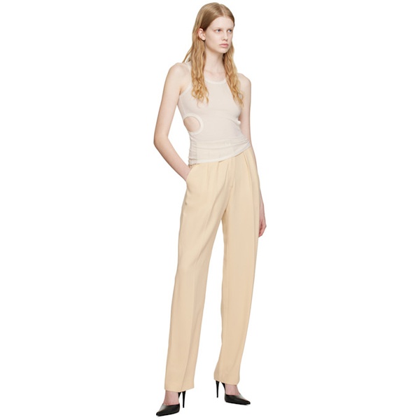  Maiden Name Beige Lila Trousers 231938F087002