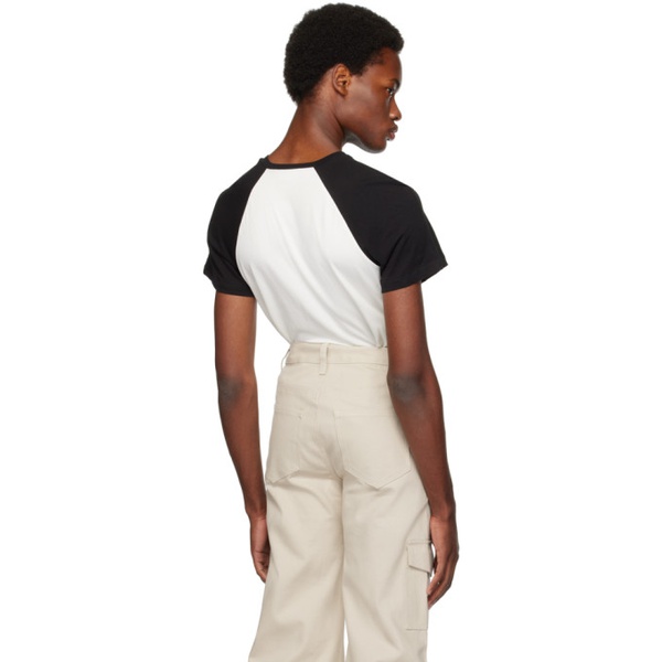  메이지 윌렌 Maisie Wilen Black & White Slinky T-Shirt 232370M213003