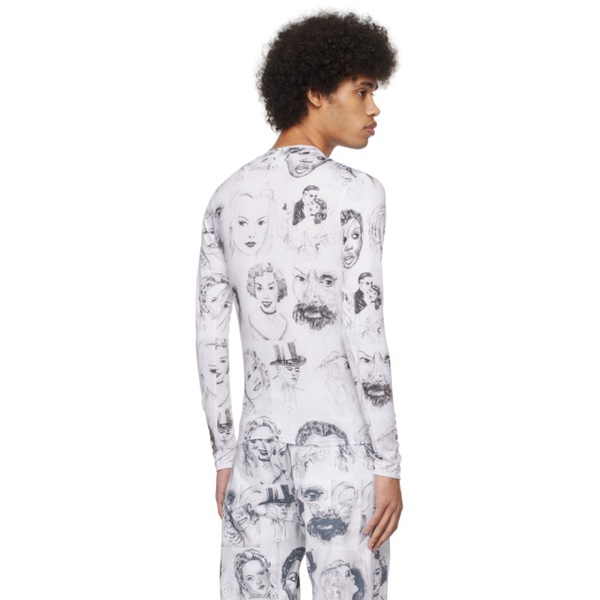  메이지 윌렌 Maisie Wilen White Body Shop Long Sleeve T-Shirt 241370M213004