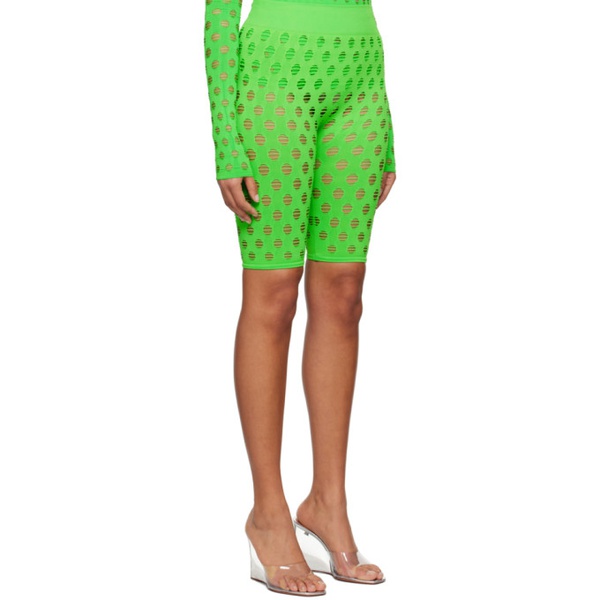  메이지 윌렌 Maisie Wilen Green Perforated Shorts 231370F088001
