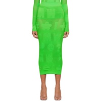 메이지 윌렌 Maisie Wilen Green Logomania Midi Skirt 231370F090000