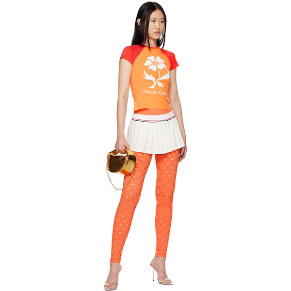  메이지 윌렌 Maisie Wilen Orange Slinky T-Shirt 222370F110010