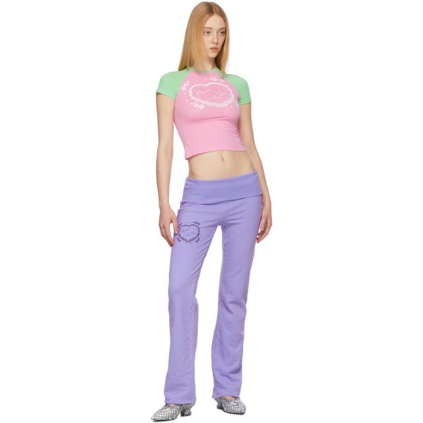  메이지 윌렌 Maisie Wilen Pink & Green Slinky T-Shirt 221370F110004