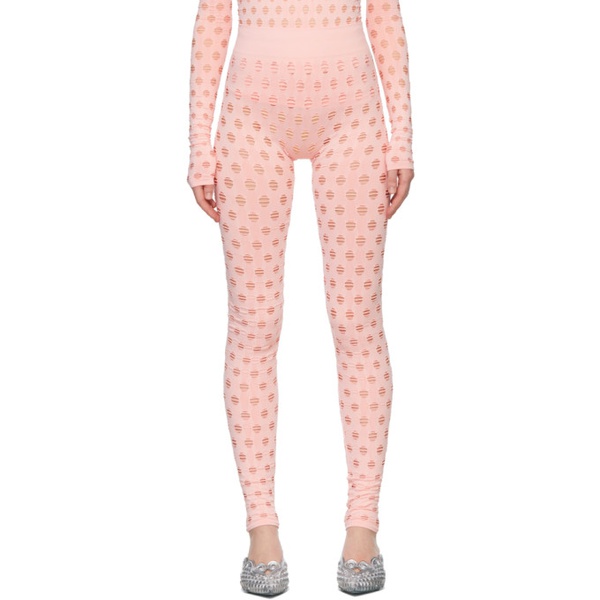  메이지 윌렌 Maisie Wilen SSENSE Exclusive Pink Perforated Leggings 221370F085006