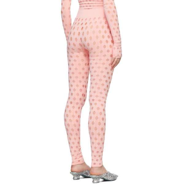 메이지 윌렌 Maisie Wilen SSENSE Exclusive Pink Perforated Leggings 221370F085006