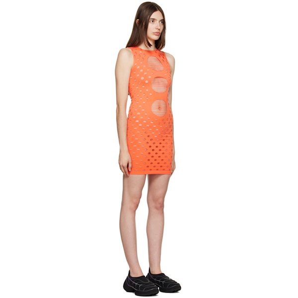  메이지 윌렌 Maisie Wilen Orange Perforated Minidress 222370F052007