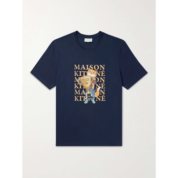 메종키츠네 MAISON KITSUNEE Logo-Print Cotton-Jersey T-Shirt 1647597315735098
