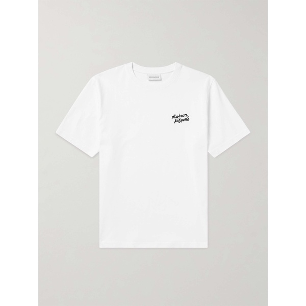 메종키츠네 MAISON KITSUNEE Logo-Embroidered Cotton-Jersey T-Shirt 1647597328581976