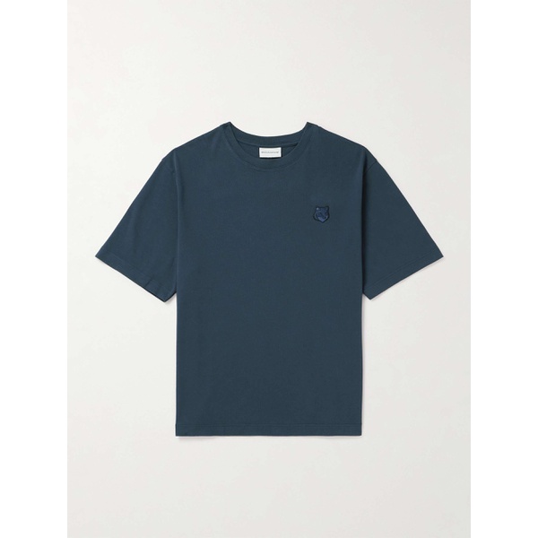 메종키츠네 MAISON KITSUNEE Logo-Appliqued Cotton-Jersey T-Shirt 1647597328581936