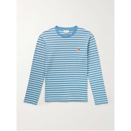 MAISON KITSUNEE Logo-Appliqued Striped Cotton-Jersey T-Shirt 1647597328581955