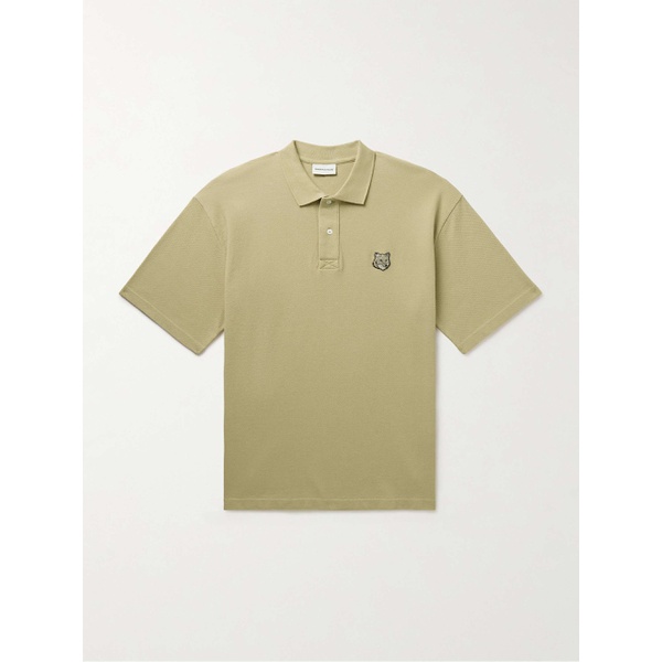 메종키츠네 MAISON KITSUNEE Oversized Logo-Appliqued Cotton-Pique Polo Shirt 1647597328581820