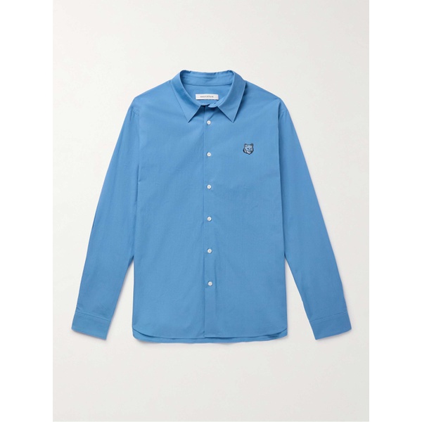 메종키츠네 MAISON KITSUNEE Logo-Appliqued Cotton-Poplin Shirt 1647597328581866